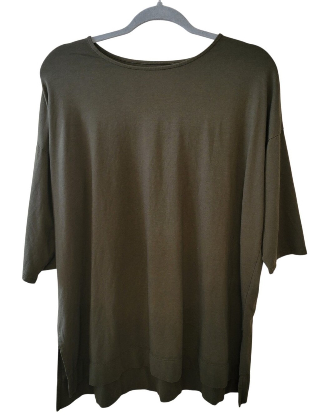 J. Jill Olive Green Ballet Sleeve Tunic Top Size Large - Picture 2 of 3